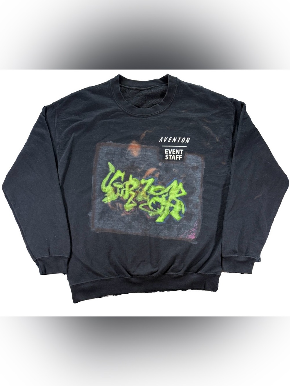 Aventon Event Staff Event Sweatshirt Adult Large Black Graffiti Streetwear